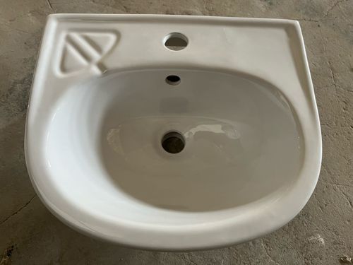 Wall hung round basin white color 16 x 14 x 7''