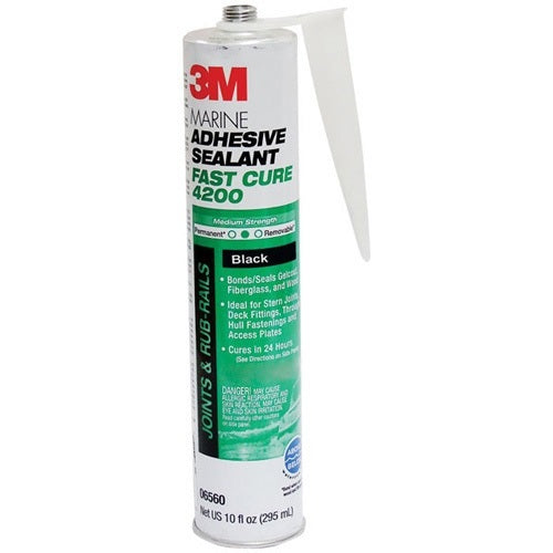 3M™ Marine Adhesive Sealant 4200FC Fast Cure, Black, 295 mL Cartridge