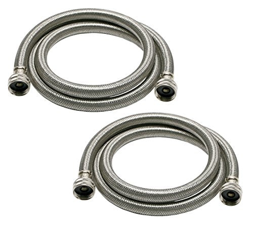 3/4'' Hose x 3/4'' Hose x 60'' 2-Pack Braided Stainless Steel Washing Machine Connector