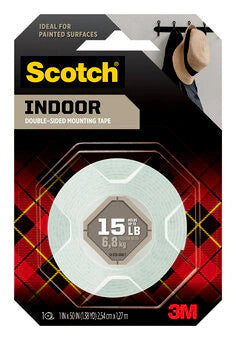 Scotch® Indoor Double-Sided Mounting Tape, 1" x 50"