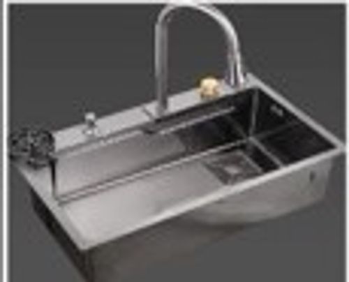 30" x 18" x 8.5" Matte Black Sink Kit with Accessories