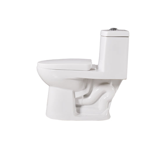 One Piece Toilet, Size: 660*345*700mm, Color: White, 300MM S-trap, dual flush, soft closed seat