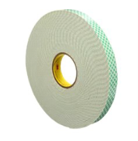 3M Double Coated Urethane Foam Tape, Natural, 1/2 in x 36 yd