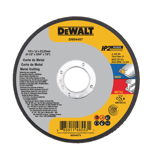 4-1/2" x 3/64 x 7/8" Stainless Steel ABRASIVE DISC