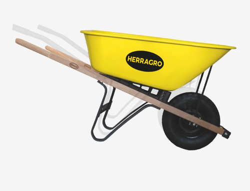 Wheelbarrow 7 Ft3 or 110 Lts Steel Tray, Wood frame and Solid Tire