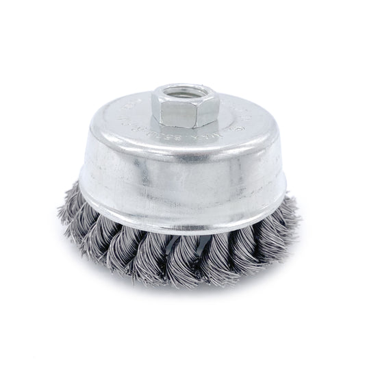 4" Knotted Cup Wire Brush HD - 5/8"-11 Arbor