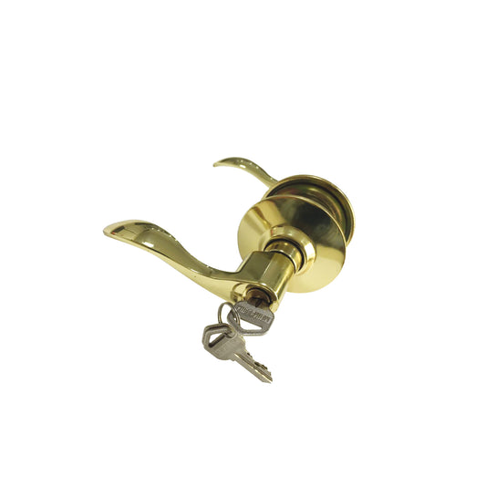 Polished Brass Entry Lever Lock