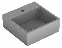 Square basin Q1 410x410x155mm grey