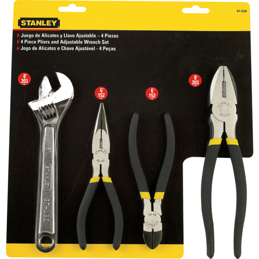 3 Pliers & Adjustable Wrench Set