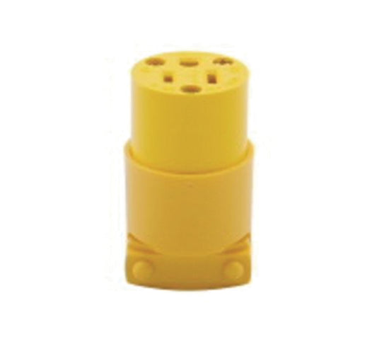 15-Amp Replacement Yellow Vinyl NEMA 5-15R Cord End, Female Outlet