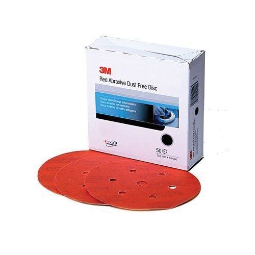 Red Abrasive Hookit Disc Dust Free, 6in,40, 25/box