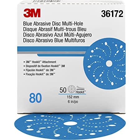 3M™ Hookit™ Blue Abrasive Disc Multi-hole, 6 in, 80 grade