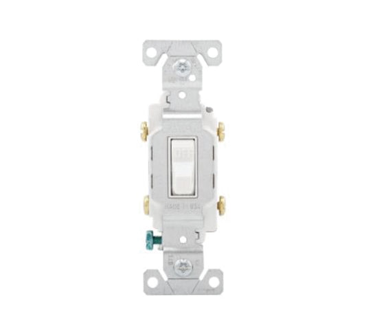 Commercial grade toggle switch, #14-10 AWG, 20A, Commercial, Flush, 120/277V
