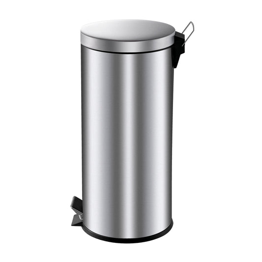 30L Round Step Bin, Brushed Stainless Steel