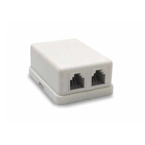 Dual Surface Mount Phone Jack White