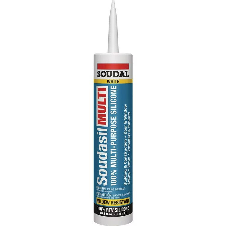 Silicone Sealant, White, 10.1 fl. oz. Soudal