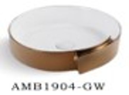 17 x 17 x 6.7'' Rose Gold & White Round Basin