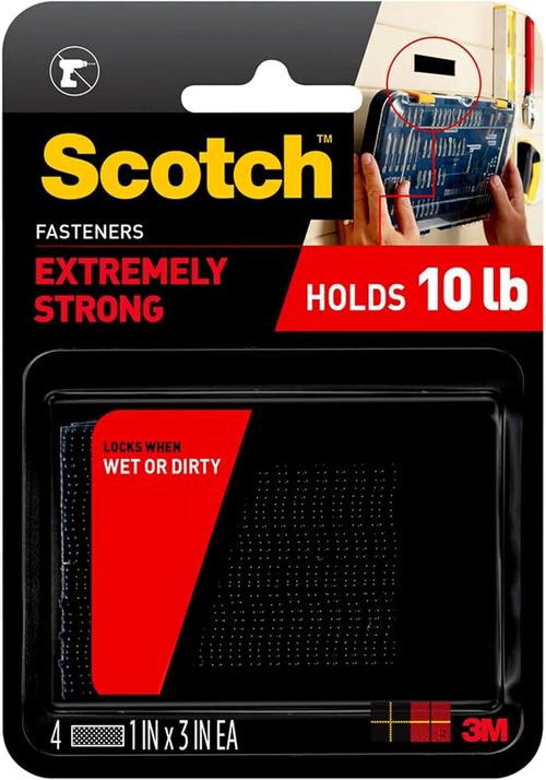 Scotch Extreme Fasteners, 1 in x 3 in (25,4 mm x 76,2 mm), 2 Sets of Strips