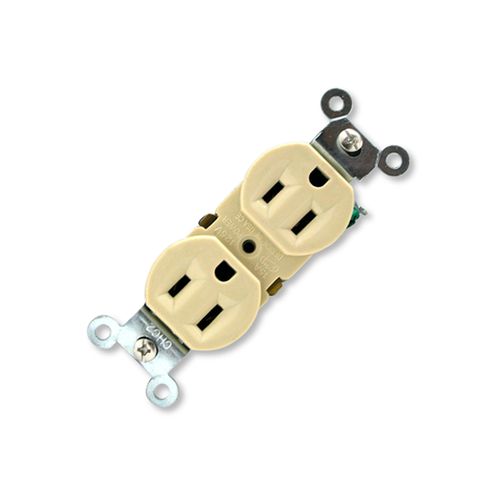 15 Amp Duplex Electrical Outlet - Ivory