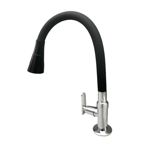 Single Lever Kitchen Mixer w/flexible spout Black