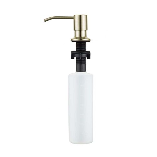 Round soap dispenser brush nickel finish, reservoir holds 500ml