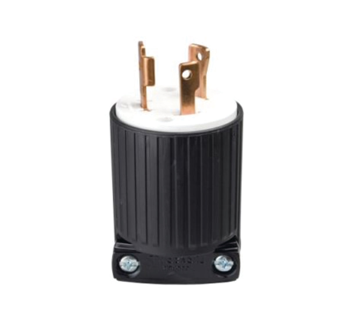 30 Amp Locking Plug, Industrial, NEMA L5-30, Black/White