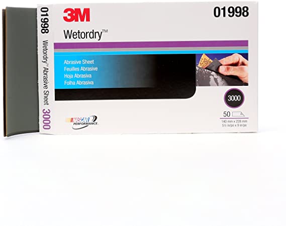 3M Wetordry Abrasive Sheet 5 1/2" x 9", 3000, 50pcs/pk