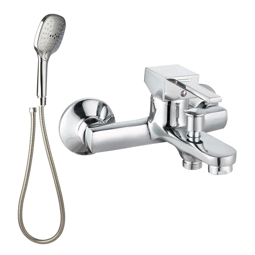 Bath Shower Mixer with Squared Handshower Set