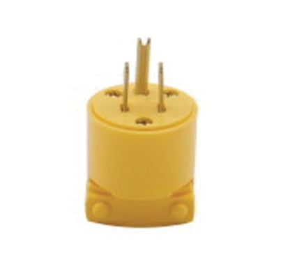 15-Amp Replacement Yellow Vinyl NEMA 5-15P Cord End, Male Plug