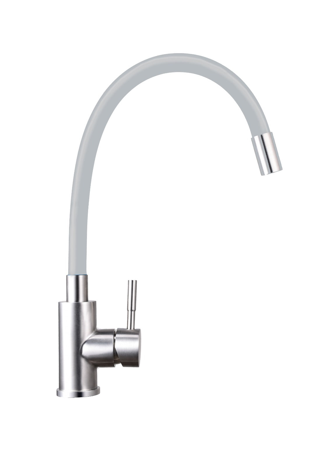 Single Lever Kitchen Mixer w/flexible spout grey color, stainlees steel finish