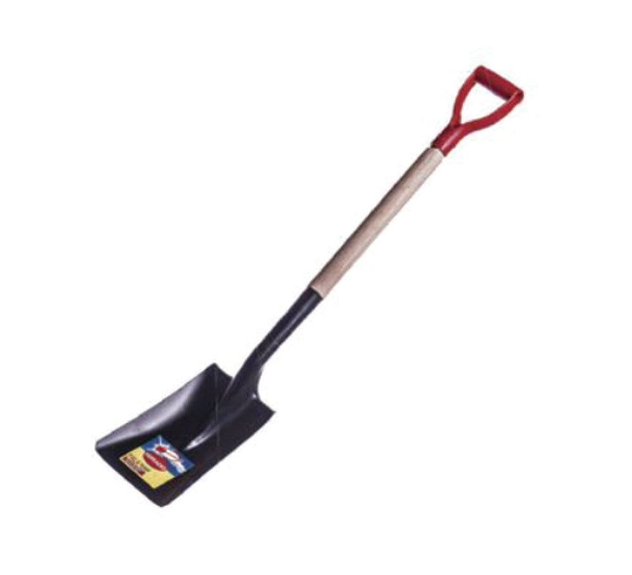 Square Point Shovel with wood Handle & Plastic Grip