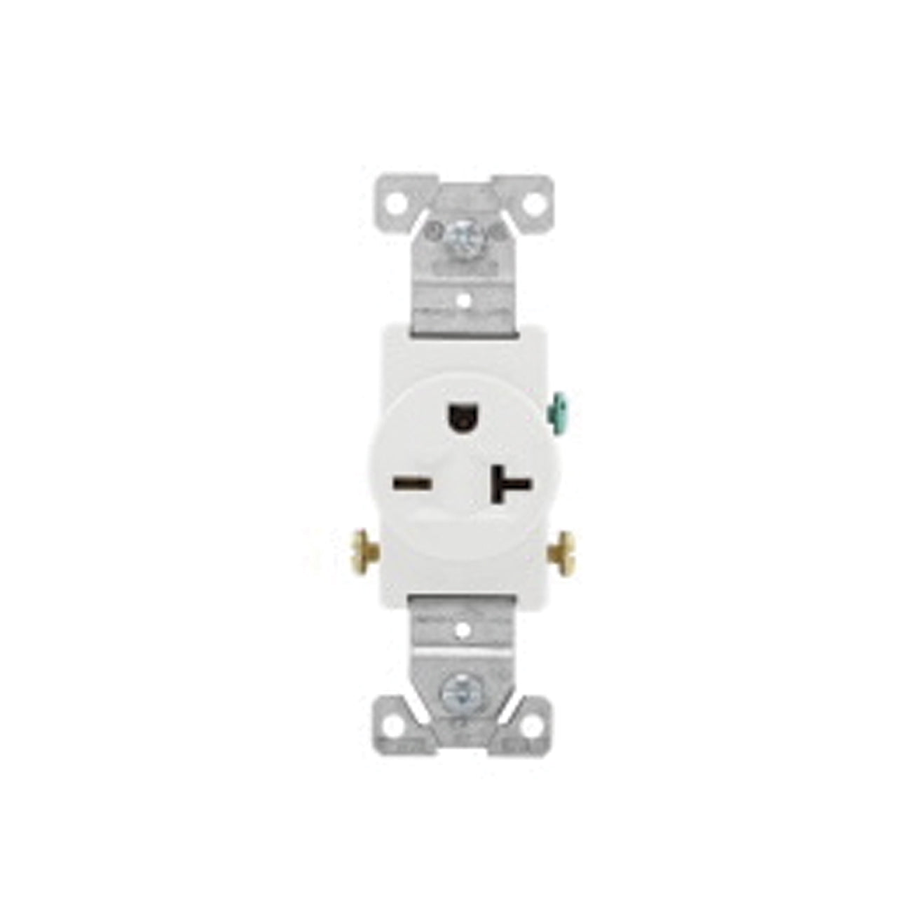 20 Amp commercial single receptacle, 250V, 6-20R, White