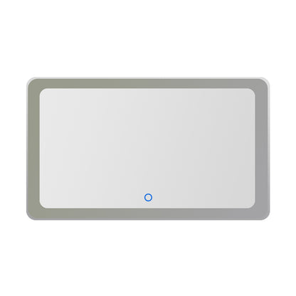 LED Mirror 47-1/4"x27-5/8" Pure White Lum 6000k Touch Switch Rectangle Dual Voltage 110-220v
