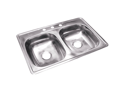 33" x 22" x 8" Top mount Sink