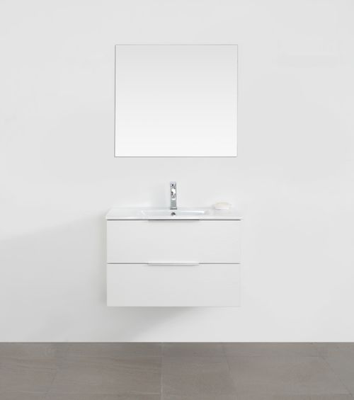 MDF 23-5/8"x17-15/16"x 20-1/2" White Color Bathroom Vanity Set W/LED Mirror 23-5/8"x31-1/2" 6000K