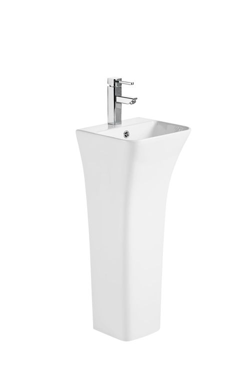 34*34*84cm White Square Pedestal Basin