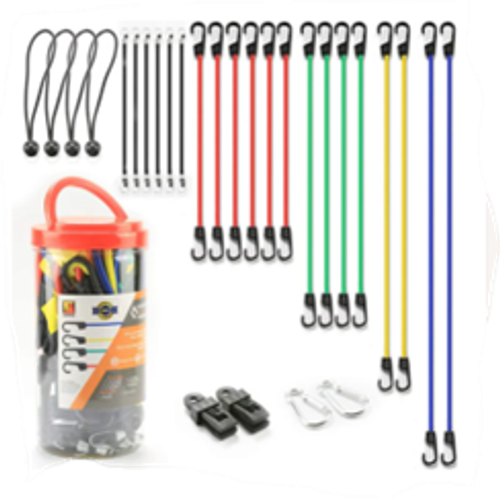 24pcs Bungee, Cords & Hooks Jar