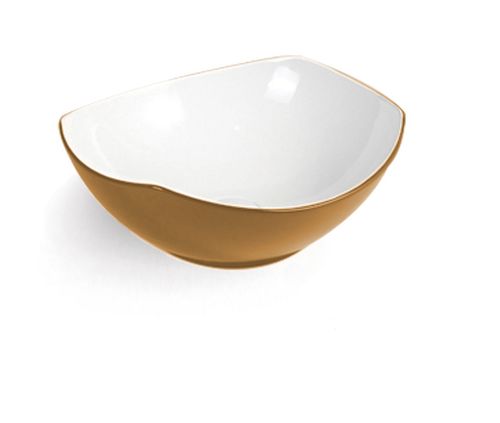 16 x 15 x 6" Rose Gold & White Oval Basin