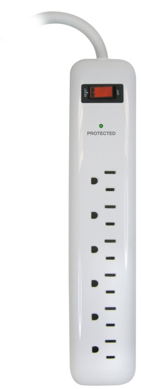 Surge Protector Power Strip, 15 A, 6-Outlet, 400 J