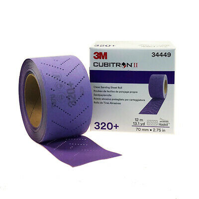 3M™ Cubitron™ II Hookit™ Clean Sanding Sheet Roll, 320+ Grade, 70 mm x 12 m