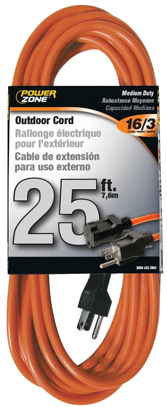 Medium Duty Extension Cord 25' 16/3, 13 A, 125 V