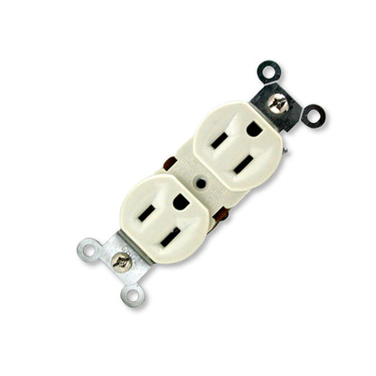 15 Amp Duplex Electrical Outlet - White