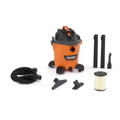 12 Gal. 5.0-Peak HP Wet/Dry Shop Vacuum w/Filter&Hose. Ridgid