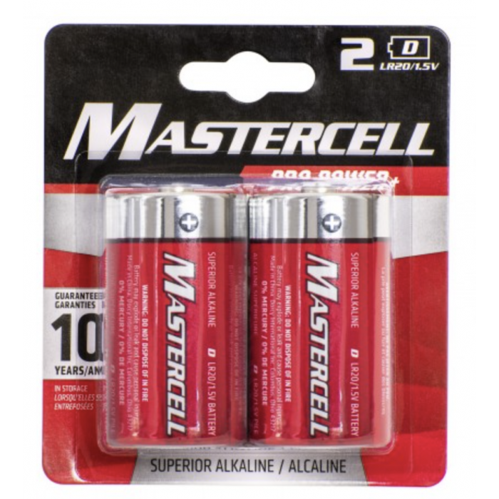 D MASTERCELL ALKALINE BATTERY 2Pcs