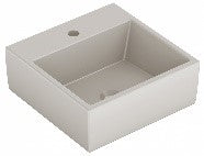 Square basin Q1 410x410x155mm biscuit