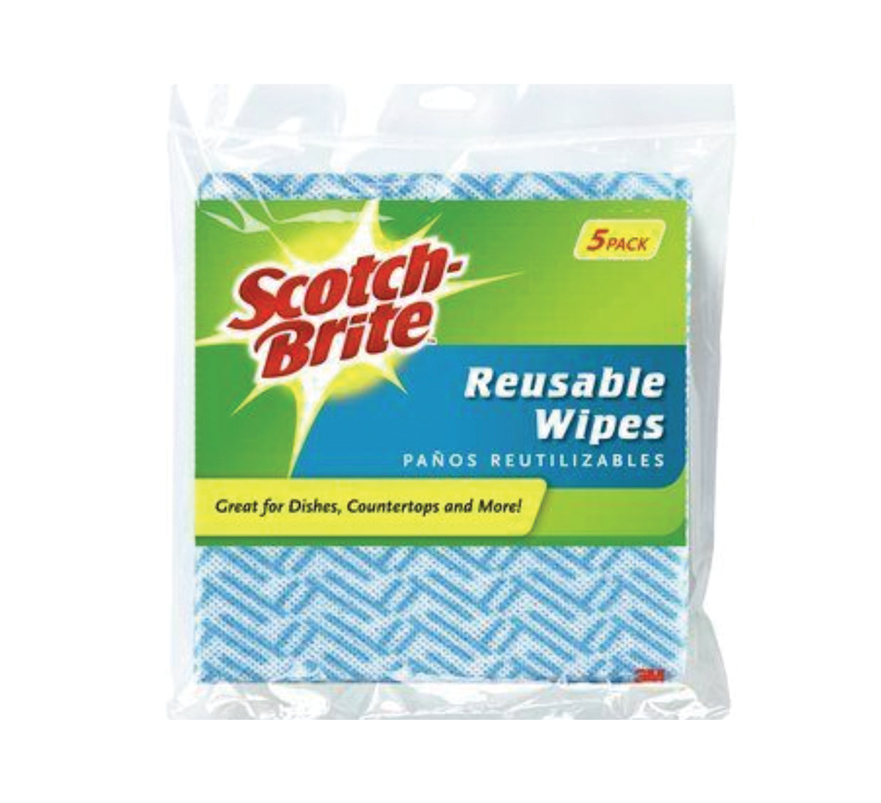 Scotch-BriteÂ® Reusable Wipes 9053, 5PK