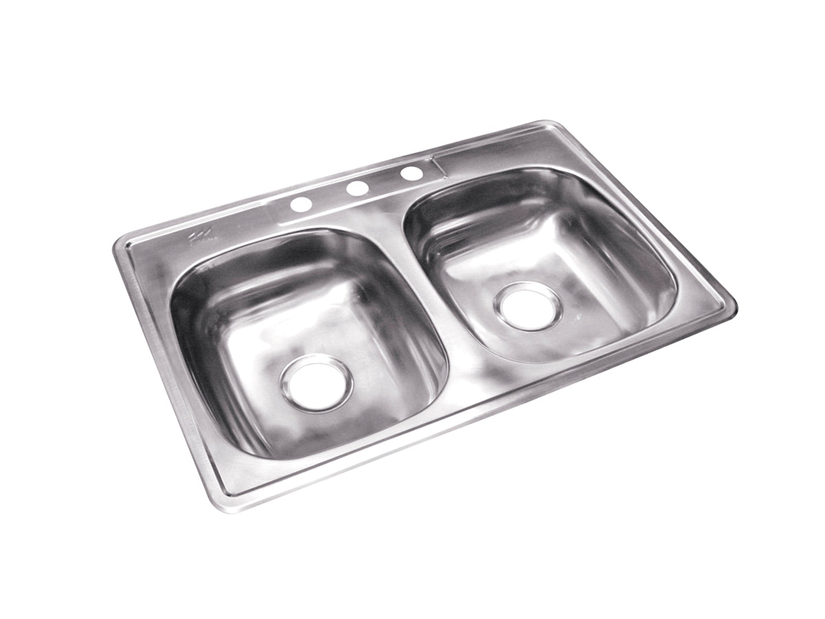 33" x 22" x 8" Top mount Sink