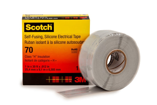 Scotch® Self-Fusing Silicone Rubber Electrical Tape, 1 in x 30 ft, Sky Blue/Gray