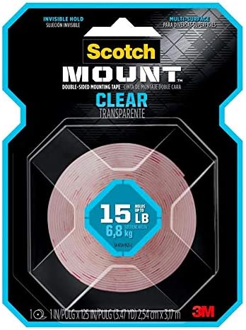 Scotch-Mount™ Clear Double-Sided Mounting Tape, 1 in x 125 in