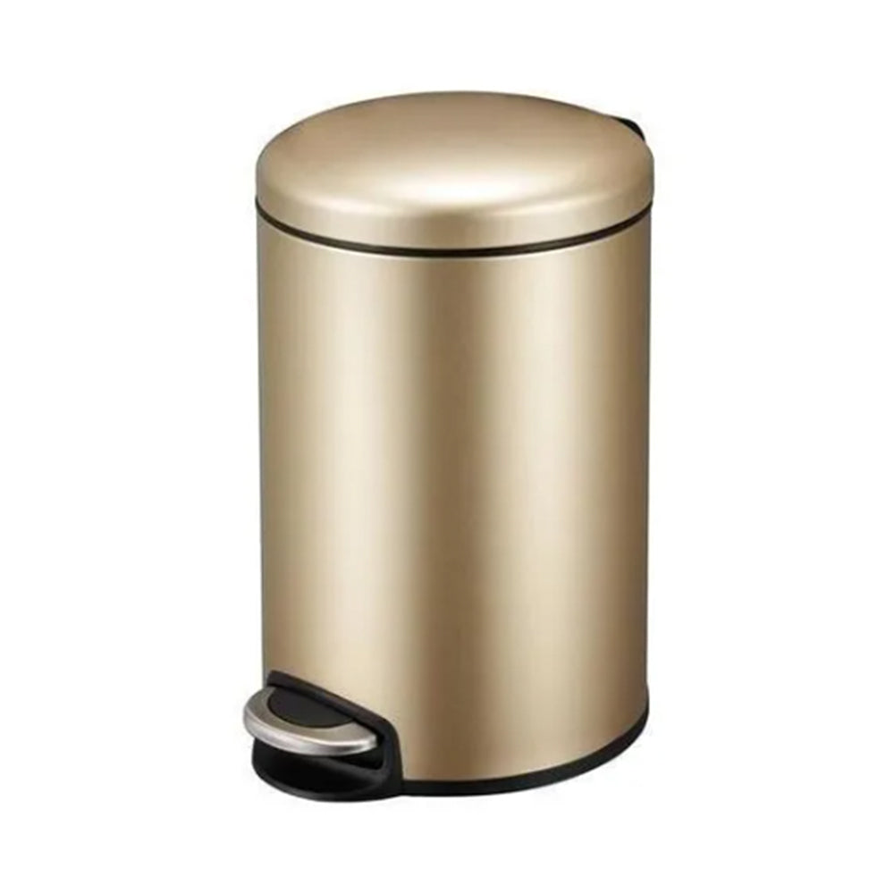 8L Round Step Bin, Yellow Gold steel